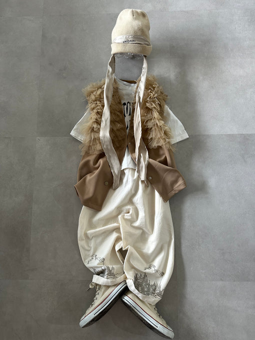 TOBOGGAN<br> トボガン<br>tulle tulle V-neck vest