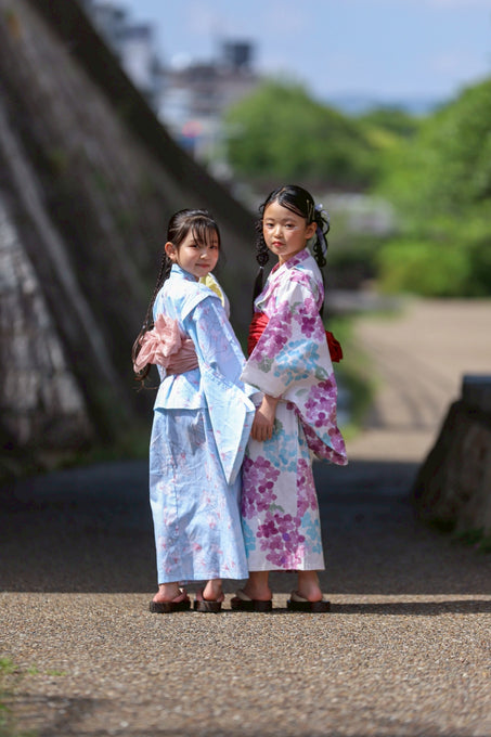 PARK MADE IN KYOTO Select<br>KIDS YUKATA<br>キッズ浴衣 兵児帯2点セット<br>1枚で着付け簡単タイプ