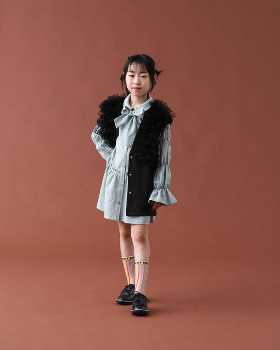 TOBOGGAN<br> トボガン<br>tulle tulle V-neck vest