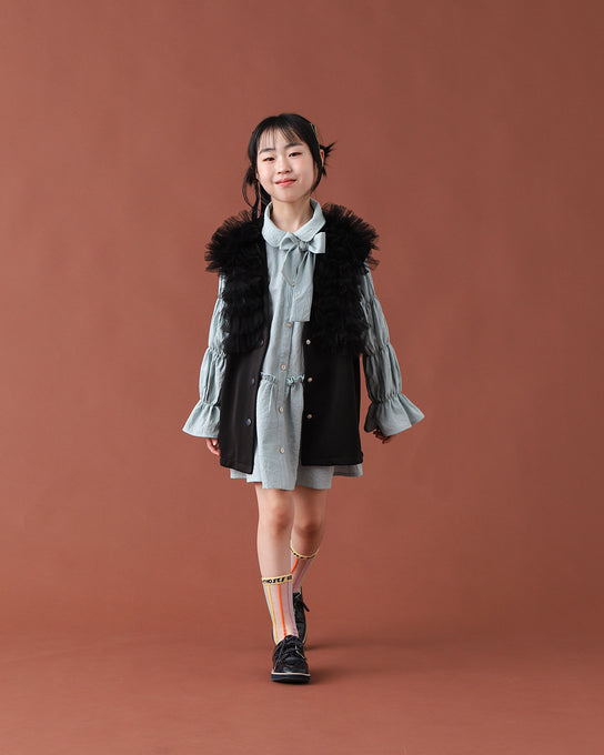 TOBOGGAN<br> トボガン<br>tulle tulle V-neck vest
