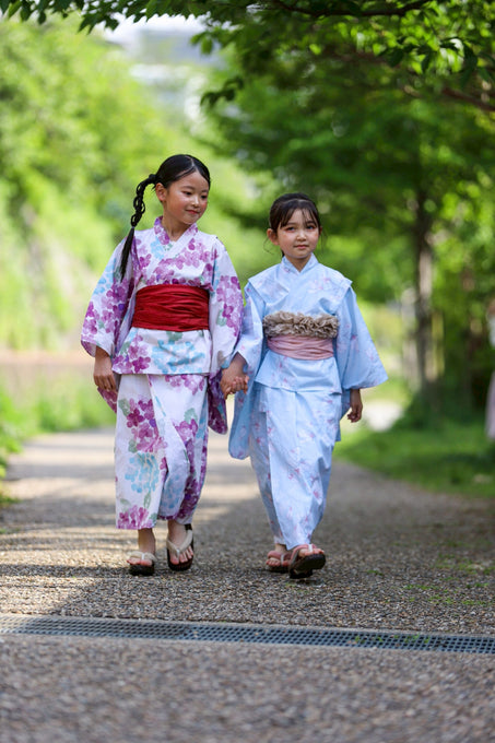 PARK MADE IN KYOTO Select<br>KIDS YUKATA<br>キッズ浴衣 兵児帯2点セット<br>1枚で着付け簡単タイプ