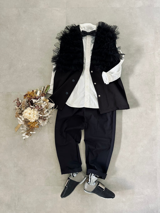 TOBOGGAN<br> トボガン<br>tulle tulle V-neck vest