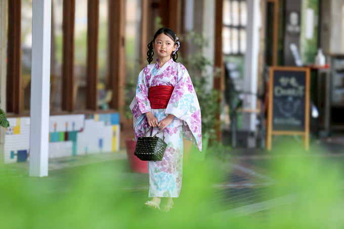 PARK MADE IN KYOTO Select<br>KIDS YUKATA<br>キッズ浴衣 兵児帯2点セット<br>セパレートワンピースタイプ