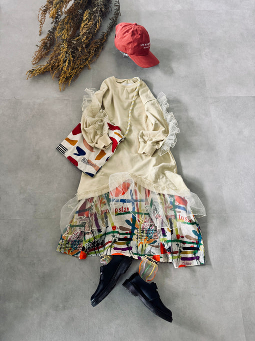 TOBOGGAN<br> トボガン<br>tulle onepiece