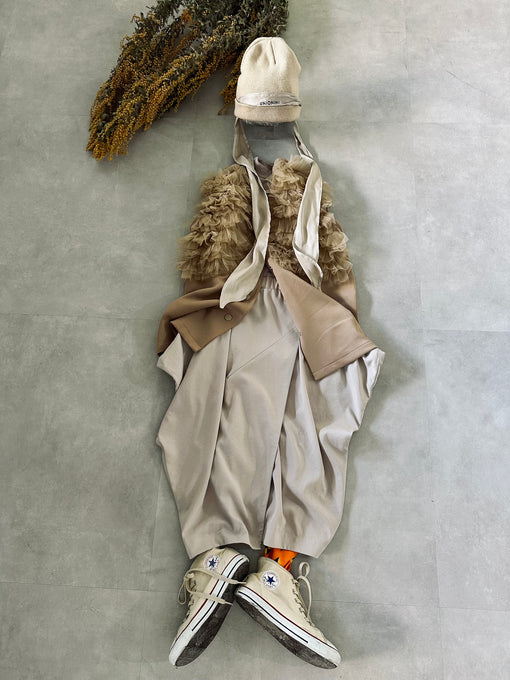 TOBOGGAN<br> トボガン<br>tulle tulle V-neck vest