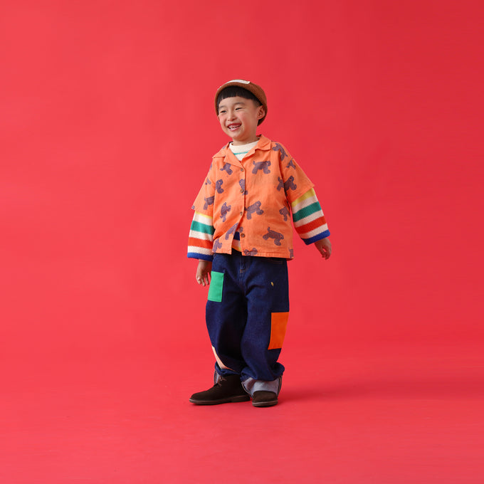 BOBOCHOSES<br>ボボショセス<br>Big Cat all over woven shirt<br>124AC036