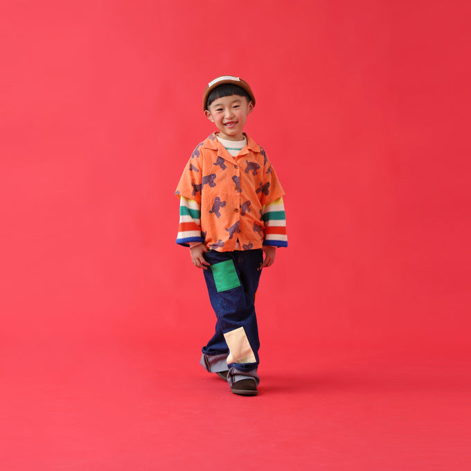 BOBOCHOSES<br>ボボショセス<br>Big Cat all over woven shirt<br>124AC036