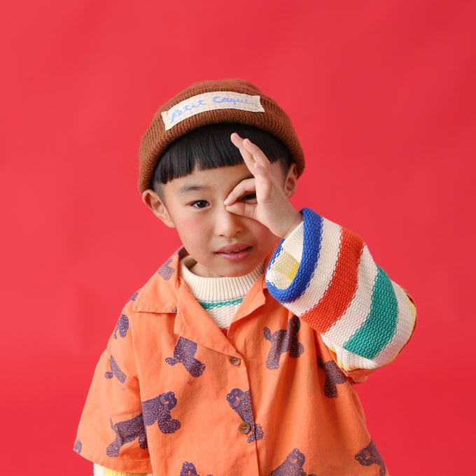 BOBOCHOSES<br>ボボショセス<br>Big Cat all over woven shirt<br>124AC036