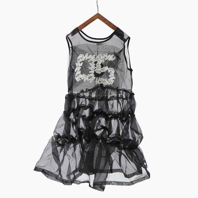frankygrow フランキーグロウ<br>NUMBER  EMBROIDERY TULLE DRESS<br>24SOP-253
