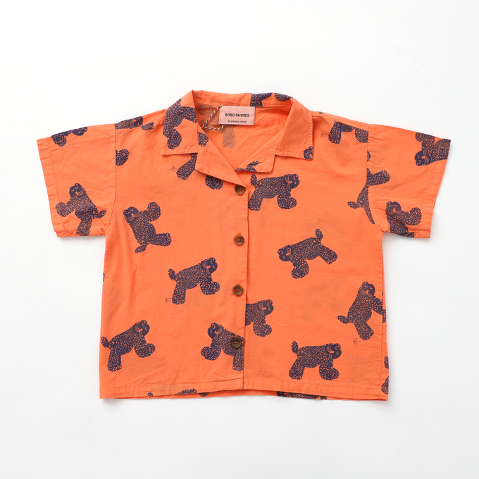 BOBOCHOSES<br>ボボショセス<br>Big Cat all over woven shirt<br>124AC036
