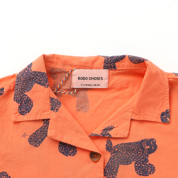 BOBOCHOSES<br>ボボショセス<br>Big Cat all over woven shirt<br>124AC036