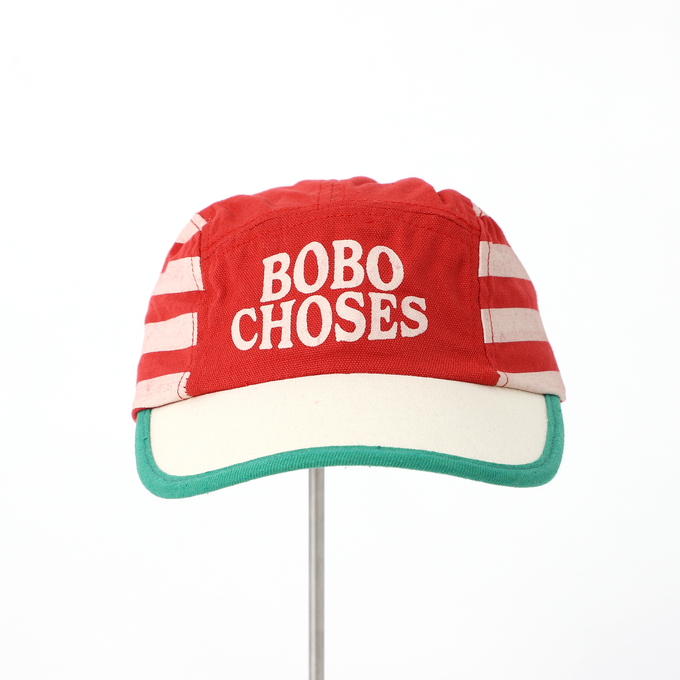 BOBOCHOSES<br>ボボショセス<br>Bobo Choses Red Stripes cap<br>124AI023