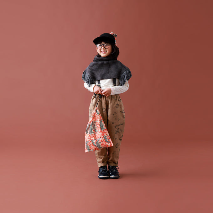 eLfinFolk エルフィンフォルク<br>AuRora tarina printed Suspenders pants<br>elf-232F04