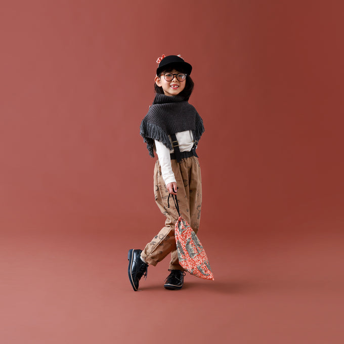 eLfinFolk エルフィンフォルク<br>AuRora tarina printed Suspenders pants<br>elf-232F04