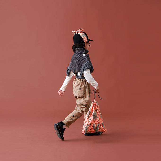 eLfinFolk エルフィンフォルク<br>AuRora tarina printed Suspenders pants<br>elf-232F04