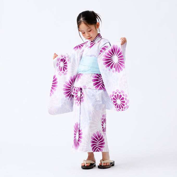 PARK MADE IN KYOTO Select<br>KIDS YUKATA<br>キッズ浴衣 兵児帯2点セット<br>1枚で着付け簡単タイプ
