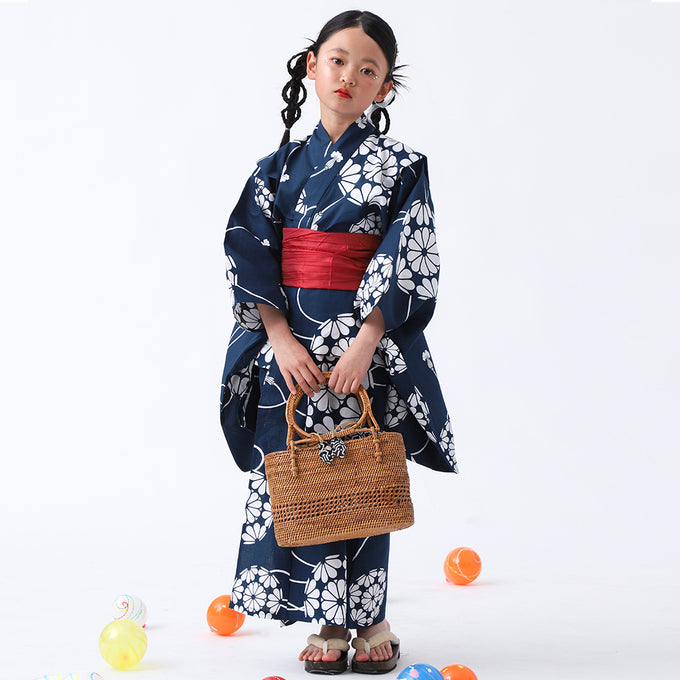 PARK MADE IN KYOTO Select<br>KIDS YUKATA<br>キッズ浴衣 兵児帯2点セット<br>1枚で着付け簡単タイプ