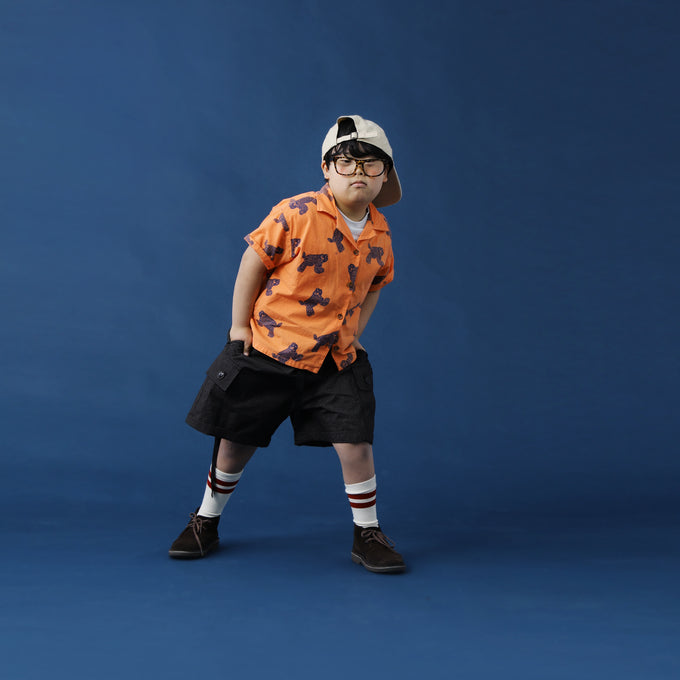 BOBOCHOSES<br>ボボショセス<br>Big Cat all over woven shirt<br>124AC036