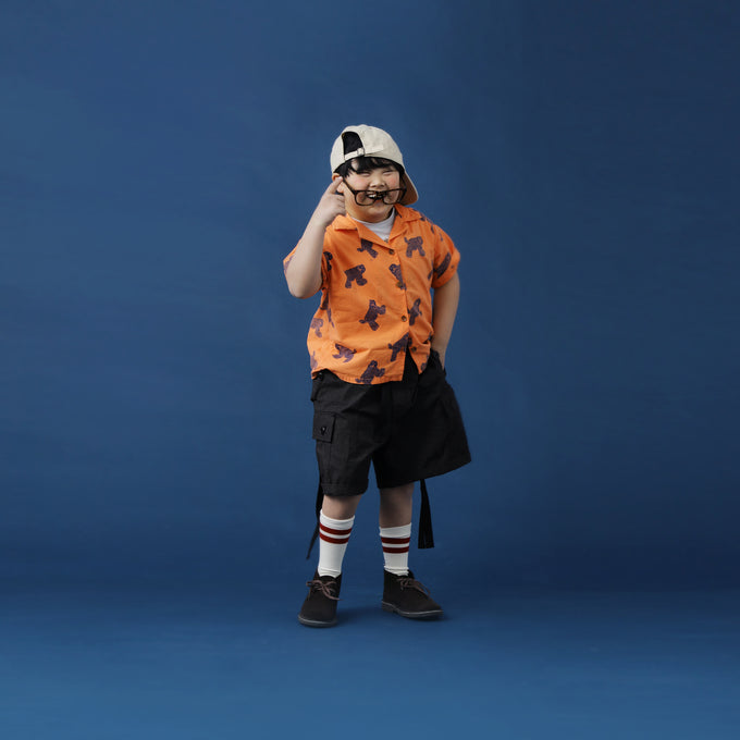 BOBOCHOSES<br>ボボショセス<br>Big Cat all over woven shirt<br>124AC036