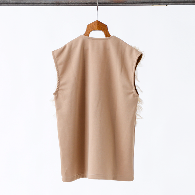 TOBOGGAN<br> トボガン<br>tulle tulle V-neck vest