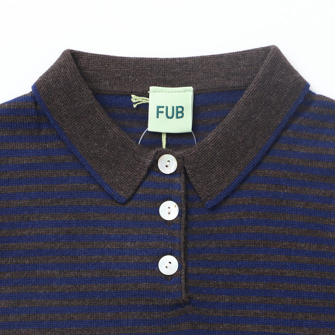 FUBファブ<br>BORDER襟付きニットトップス navy<br>440710391