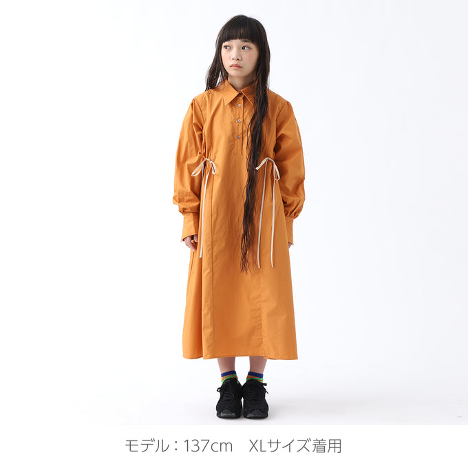 〈残りS(95~100㎝ 2/3Y)のみ〉NUNUFORME ヌヌフォルム<br>サイドドローストリングワンピース<br>07-nf20-465-018