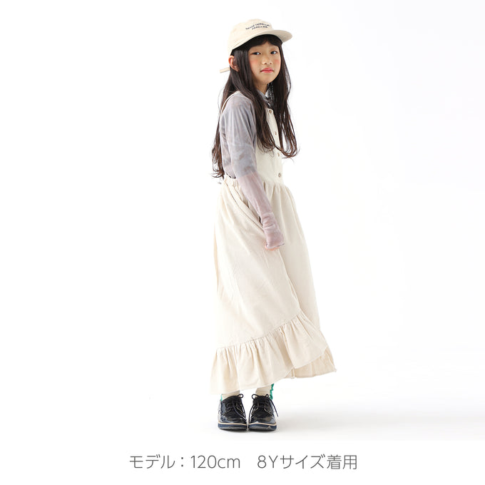 Popelin ポペリン<br>コーデュロイエプロンワンピース Ivory<br>Mod.34.5