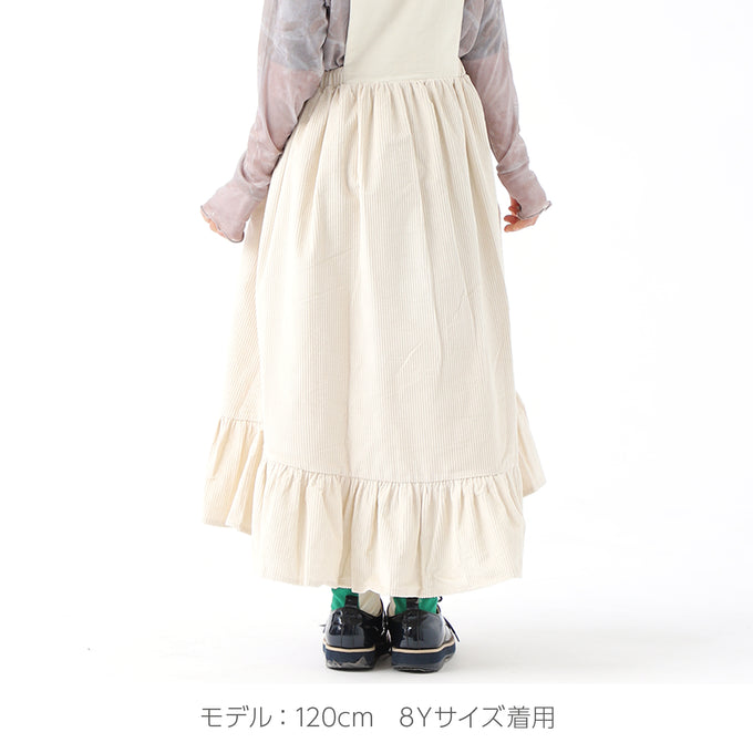 Popelin ポペリン<br>コーデュロイエプロンワンピース Ivory<br>Mod.34.5