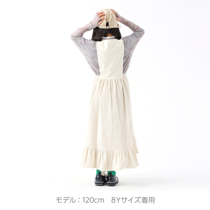 Popelin ポペリン<br>コーデュロイエプロンワンピース Ivory<br>Mod.34.5