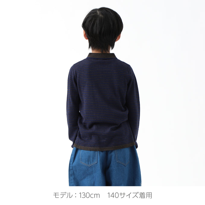FUBファブ<br>BORDER襟付きニットトップス navy<br>440710391