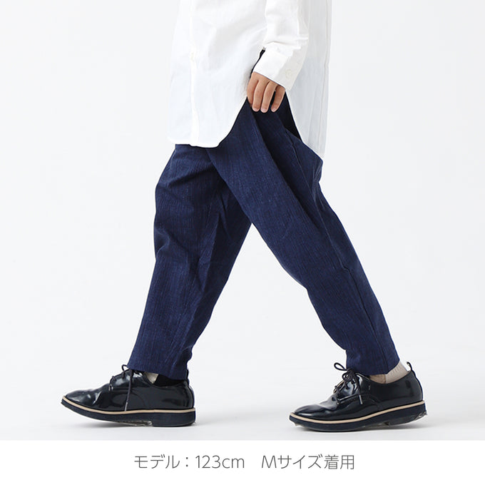 PARK MADE IN KYOTO<br>Side tuck Pants<br>久留米織引き揃えver. Type1