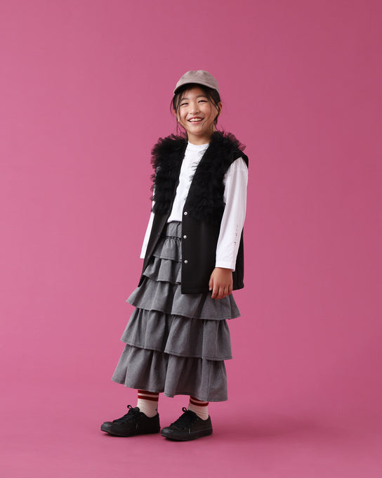 TOBOGGAN<br> トボガン<br>tulle tulle V-neck vest