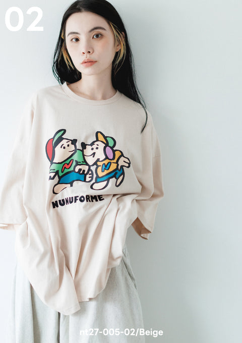 NUNUFORME<br> ヌヌフォルム<br>【27ssご予約 2月入荷予定】<br>2匹のINUINU T<br>nt27-005-02