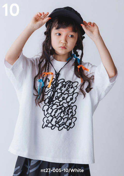 NUNUFORME<br> ヌヌフォルム<br>【27ssご予約 2月入荷予定】<br>フラワーロープ刺繍T<br>nt27-005-10