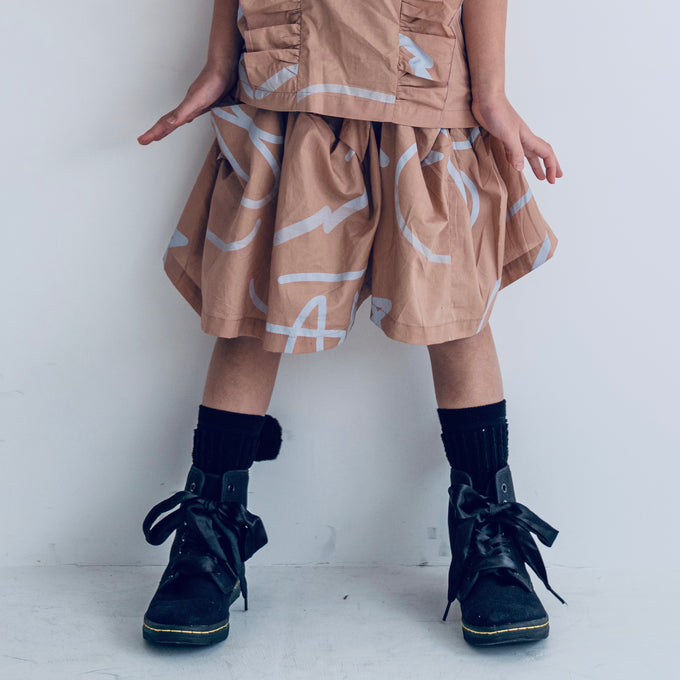 〈残りXL(9-12y145cm)のみ〉frankygrow フランキーグロウ<br>FRG+SB RIBBON SKIRT<br>24SBT-340