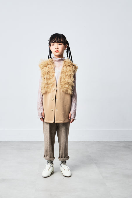 TOBOGGAN<br> トボガン<br>tulle tulle V-neck vest