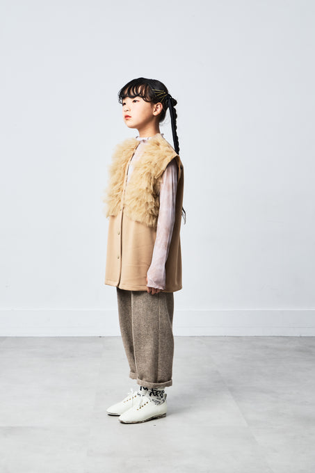 TOBOGGAN<br> トボガン<br>tulle tulle V-neck vest