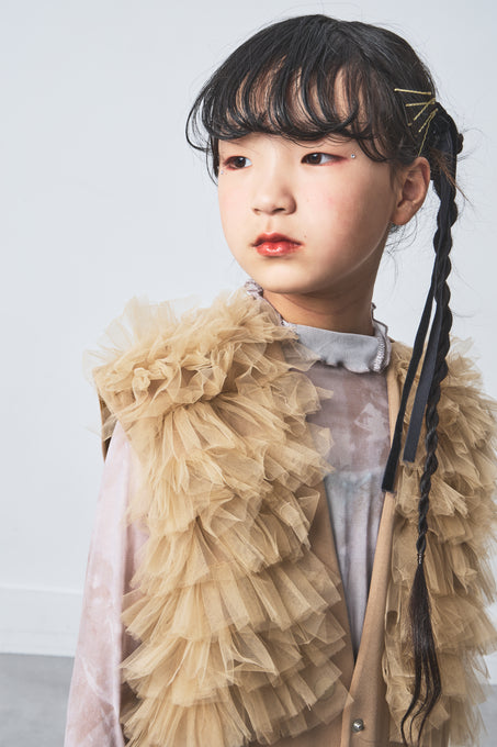 TOBOGGAN<br> トボガン<br>tulle tulle V-neck vest