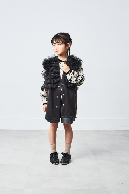 TOBOGGAN<br> トボガン<br>tulle tulle V-neck vest