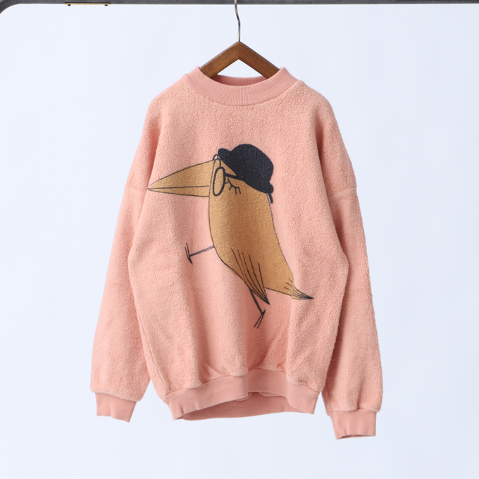 lotie kids<br>W22-85-29<br>Teddy Sweatshirts バード柄スウェット