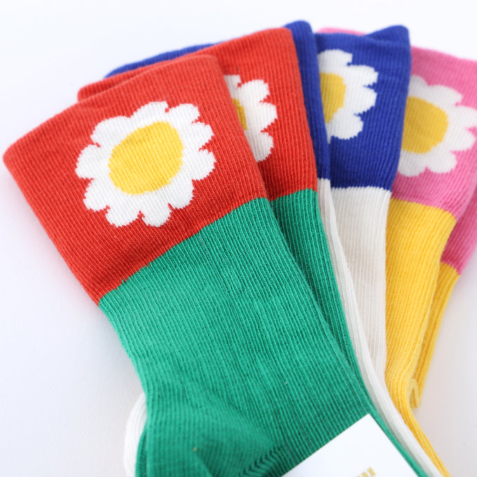 〈残り20/23(12-14cm)のみ〉minirodini<br>2226011700 MR flower socks 3-pack<br>フラワーソックス3p SET