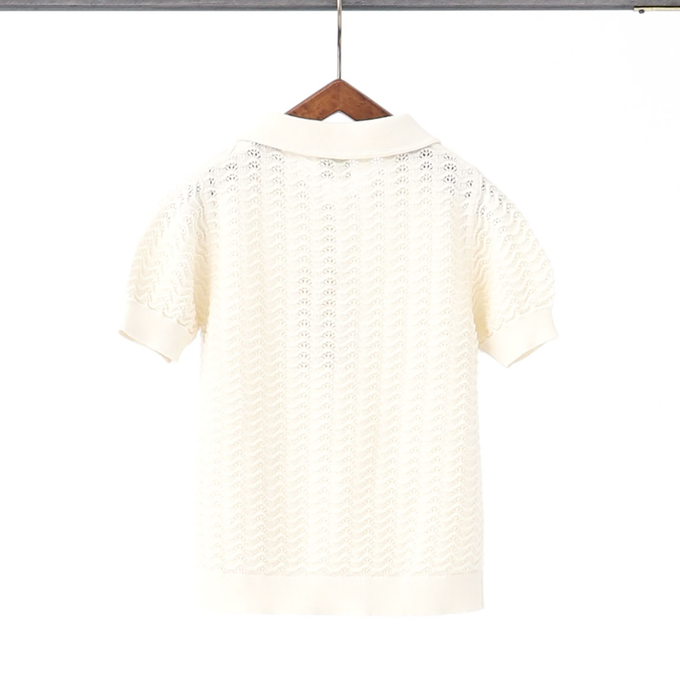 FUBファブ<br>カギ編みニットポロ<br>430710451