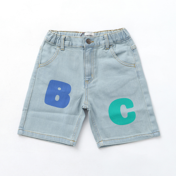 〈残り4-5Yのみ〉BOBOCHOSES ボボショーズ<br>Bobo Choses color block denim bermuda shorts