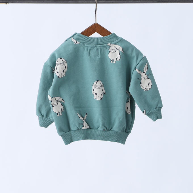 〈残り6-12monthのみ〉lotie kids<br>W22-76BB-85<br>Baby Sweatshirts ベビー総柄スウェット