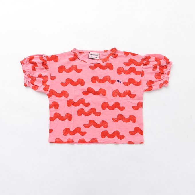 BOBOCHOSES ボボショーズ<br>Waves all over puffed sleeve T-shirt