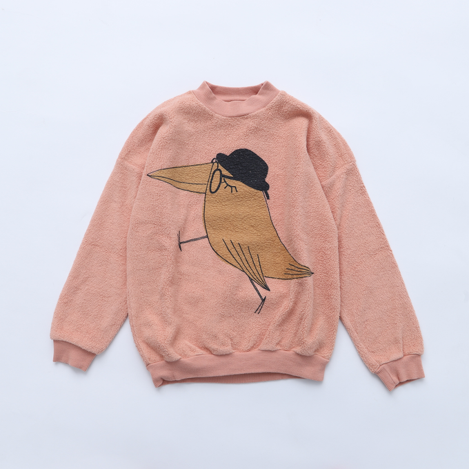 lotie kids<br>W22-85-29<br>Teddy Sweatshirts バード柄スウェット