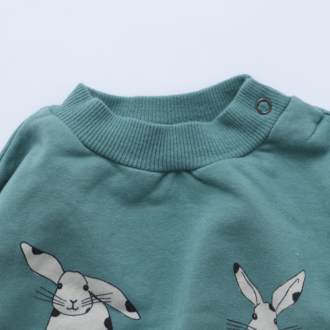 〈残り6-12monthのみ〉lotie kids<br>W22-76BB-85<br>Baby Sweatshirts ベビー総柄スウェット