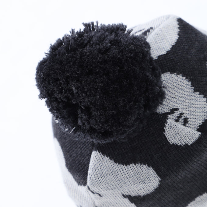 MAINIO マイニオ<br>BLOMMONS JACQUARD BALACLAVA WITH POMPOM<br>フラワー柄バラクラバ