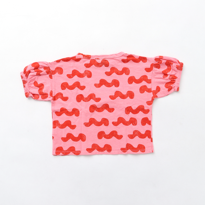 BOBOCHOSES ボボショーズ<br>Waves all over puffed sleeve T-shirt