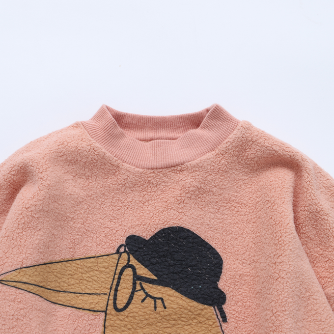 lotie kids<br>W22-85-29<br>Teddy Sweatshirts バード柄スウェット